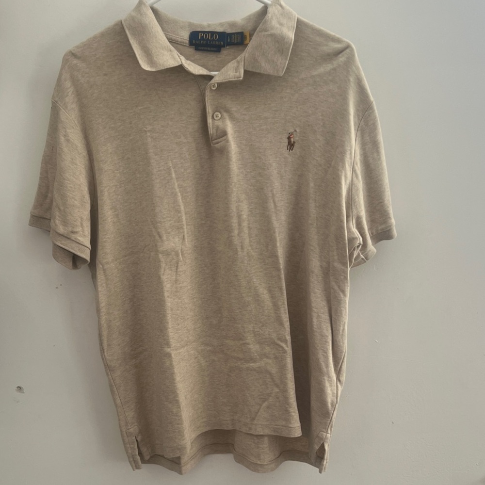 Polo by Ralph Lauren Men's Johnny Collar Beige Polo Shirt